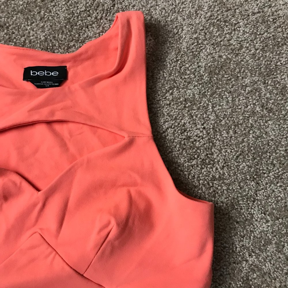 bebe Orange Sherbet Cut-Out Dress Small - Picture 4 of 10